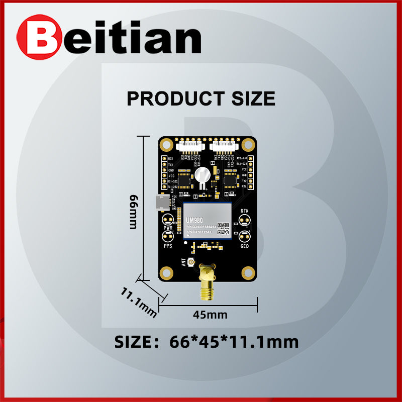 Beitian UM980 module RTK high-precision Beidou GPS differential four-star full-frequency GNSS board for autonomous driving Beitian UM980 module RTK high-precision Beidou GPS differential four-star full-frequency GNSS board for autonomous driving